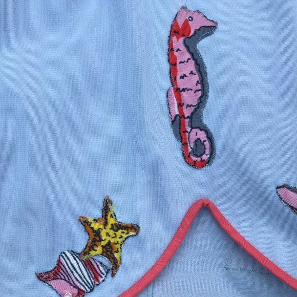 Vintage 50s Vanity Fair Mermaid Core Pillow Tab Seashells Tricot Slip Skirt XS - Picture 8 of 17
